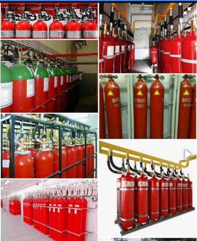 Баллоны, фреон, хладон, модули пожаротушения.