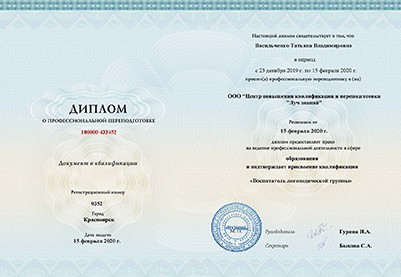 Курсы профессиональной переподготовки для учителей, педагогов и воспитателей с п