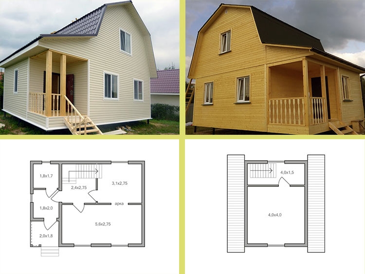 Дачный дом с санузлом и мансардой Каркас-58